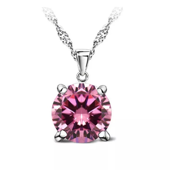 Sterling silver cubic zirconia birthstone necklacae - Picture 2 of 8